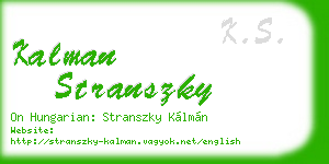 kalman stranszky business card